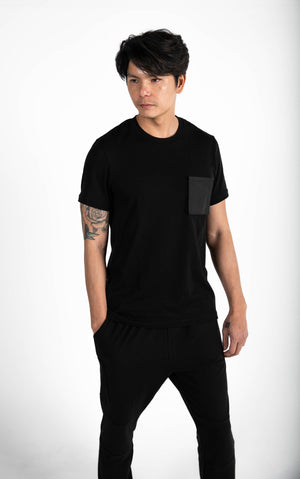 Black Crew Pocket T-shirt (No Interchangeable Pocket)